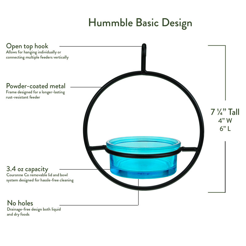 Diedra Hanging Tray Bird Feeder, Aqua Blue