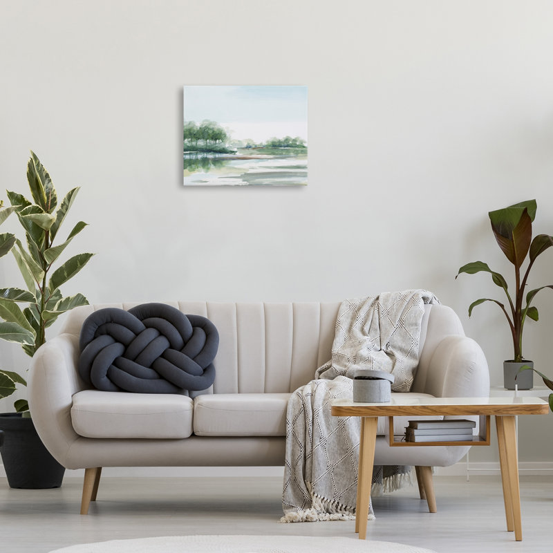 «Green Toned Water Landscape», art mural par Patricia Pinto, H 16 po x l 20 po
