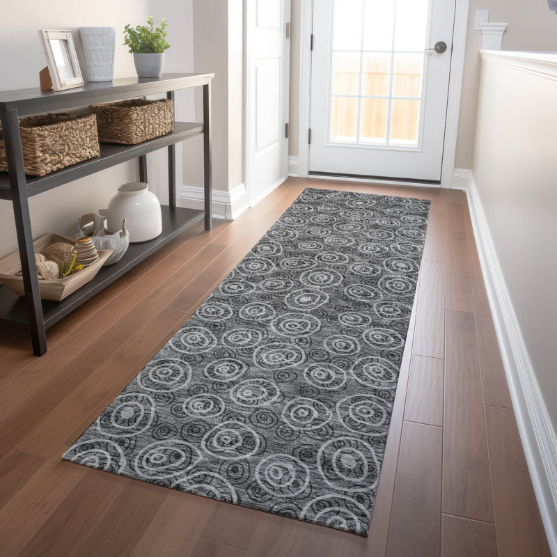 Premium Machine Washable Prisco Gray Rug, Runner 2'3" x 7'6"