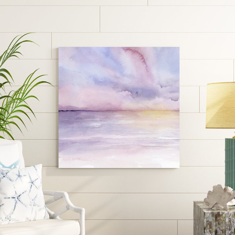 «Pale Sunset I», peinture sur toile, H 36 po x l 36 po