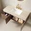 Meuble-lavabo flottant avec comptoir en pierre frittée et rangement à fermeture en douceur-565166713-565166714