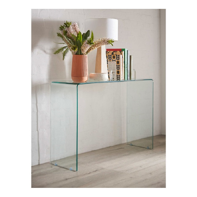 Arvani Glass Console Table, 30" H x 32" W x 14" D