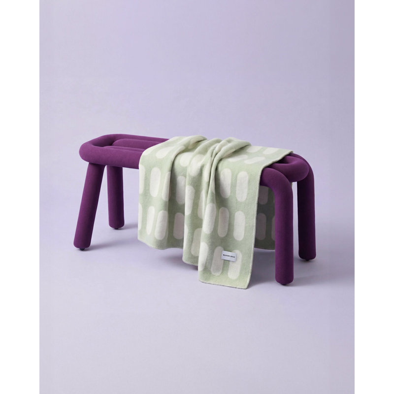 CUBICS CHILL PILL Geometric Wool Jacquard Blanket, Green