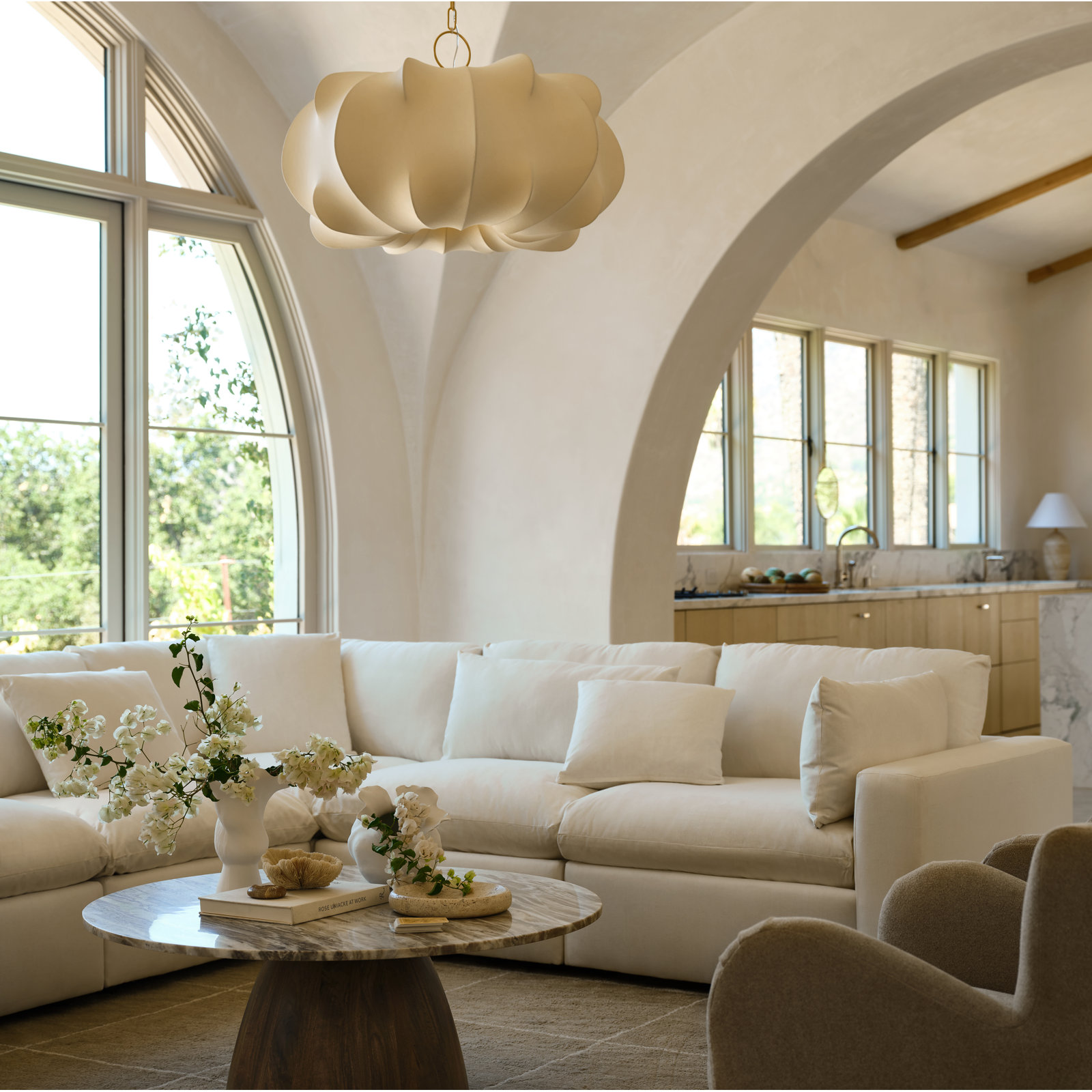 Remy Sectional, John Sepia Performance Linen Blend