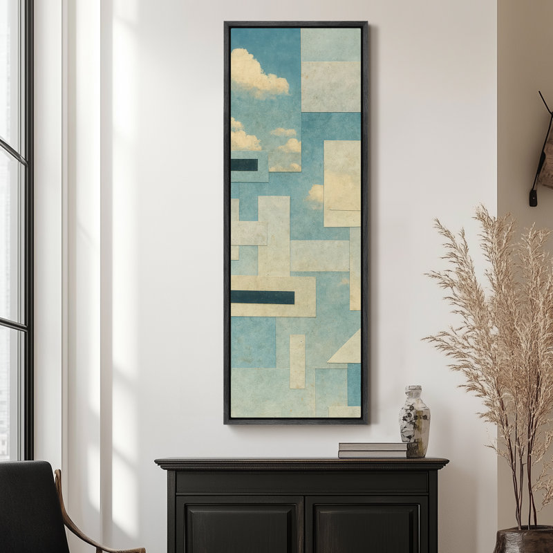 Toile abstraite encadrée, reproduction minimaliste neutre pour décoration murale moderne, H 60 po x l 20 po, Noir