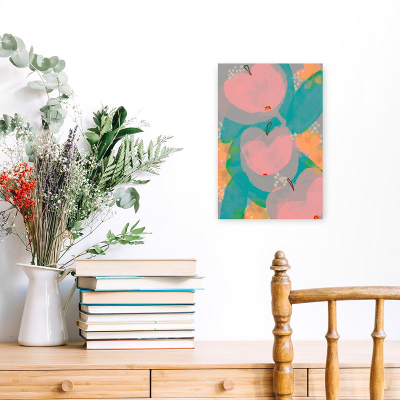 Art mural rose et rose, H 18 po x l 12 po