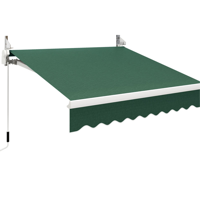 Auvent de patio 8 pi x 7 pi - Soleil rétractable manuel pour porte et fenêtre. Réduction de la chaleur. Fabrication. Matériau de l'abat-jour de la fenêtre de la terrasse extérieure. Réduit. Acier. Fonctionne sur diverses surfaces
