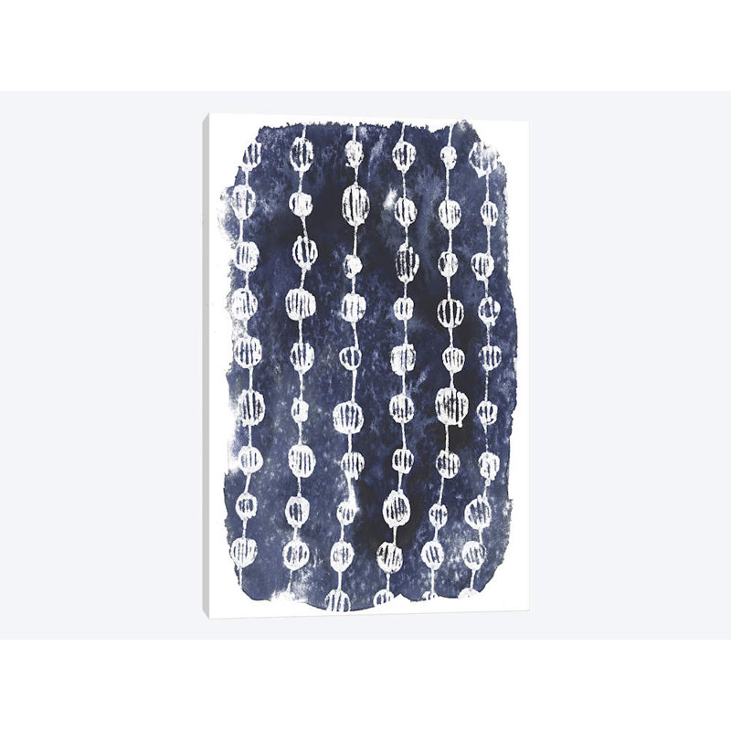 « indigo batik vignettes i », impression sur toile, H 18 po x l 12 po x P 1,5 po