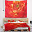 Tapisserie florale rouge vif-28488114