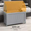 HOMCOM Storage Chest with 2 Safety Hinges, 76 x 40 x 48 cm, Grey