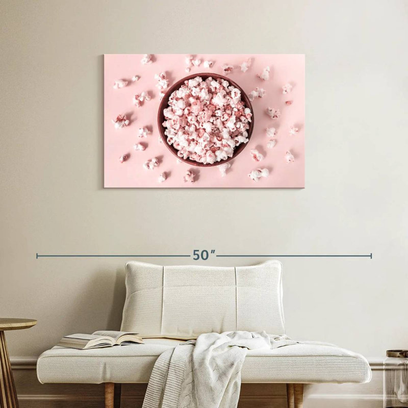 Maïs soufflé rose Yarlin, H 24 po x l 36 po