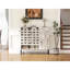 Armoire de style campagnard 44,3 po avec rangement, console de bar avec rangement, armoire de rangement rustique avec portes en treillis arquées et tiroir pour le salon, la cuisine et l'entrée, blanc rétro