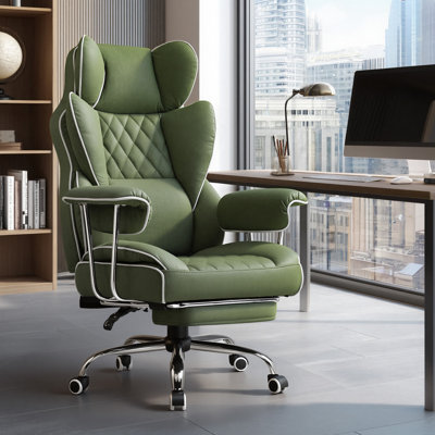 Inbox Zero Adjustable Reclining Ergonomic Faux Leather Swiveling PC & Racing Game Chair