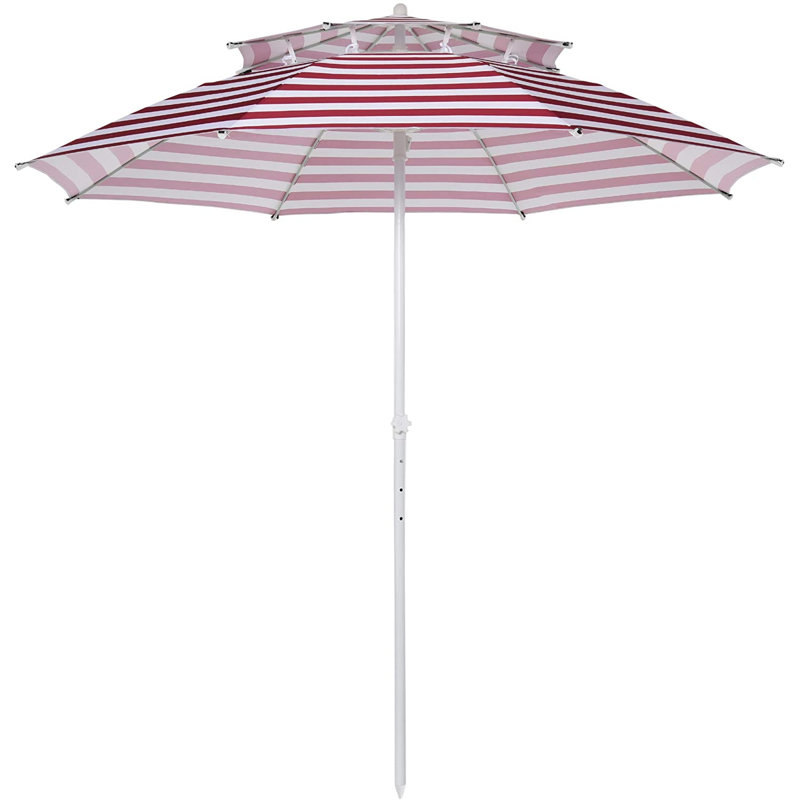Cristina 220cm Beach Parasol, Red