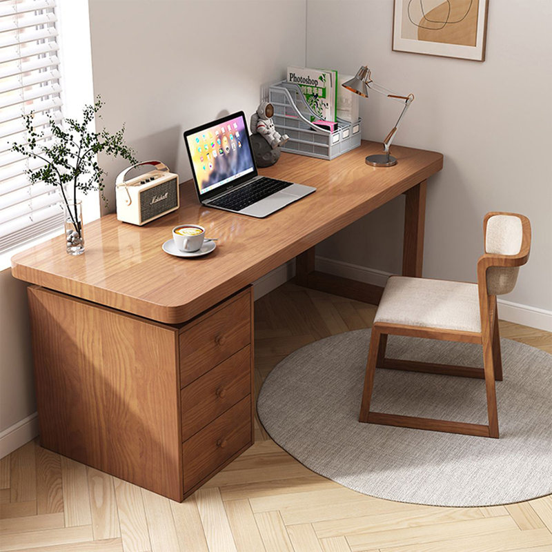 Bureau rectangulaire moderne et simple avec armoires, 29.53"H*86.61"W*23.62"D, Gauche