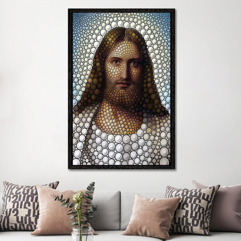 Jesus by Ben Heine - Print on Canvas, 152.5 cm H x 101.5 cm W, Black Framed