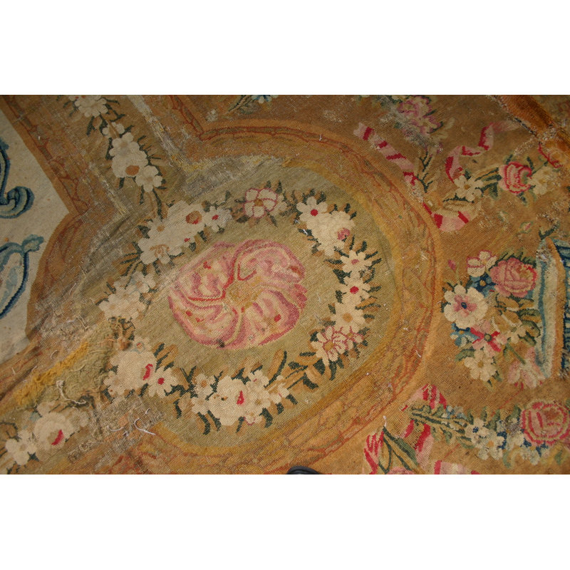 Antique Oversized Savonnerie French Knotted Rug