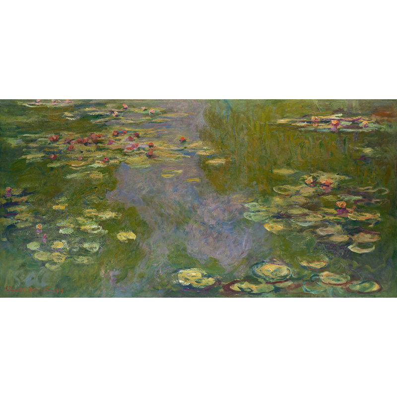 Water Lilies by Claude Monet - Wrapped Canvas Painting, 50cm H x 100cm W x 4cm D