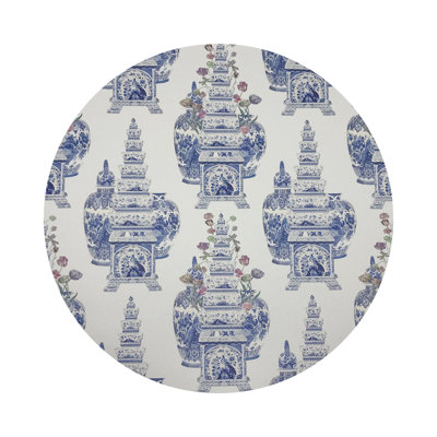 Royal Delft Masterpieces Tulips White Vegan Leather Round Pebble Placemat