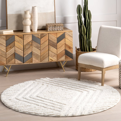 Geometric Shag Tassel Area Rug