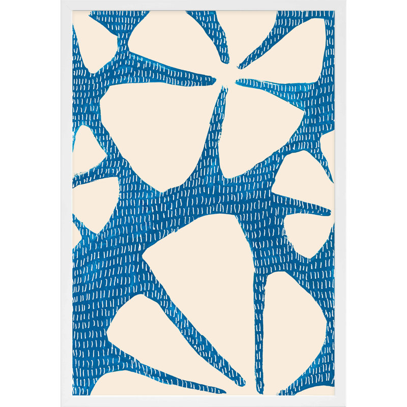 Céramique bleue 5 par Andrea Stokes - Art mural encadré, Papier encadré dans un cadre blanc, H 25 po x l 17,5 po