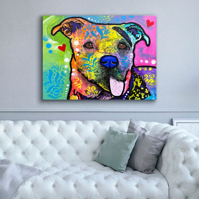«I Phink My Tonge Iph Numb» par Dean Russo, art mural sur toile, H 40 po x l 54 po x P 1,5 po