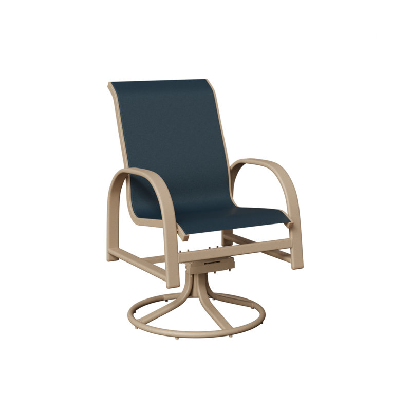 Chaise berçante pivotante en aluminium berlinois Sahara Berlin, Marine, Aluminium moucheté Sahara