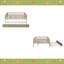 Lit de jour double en bois avec couchette et garde-corps-1381353796