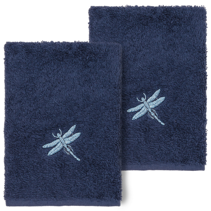 Ensemble de débarbouillettes en coton turc 2 pièces Braelyn, Bleu marine