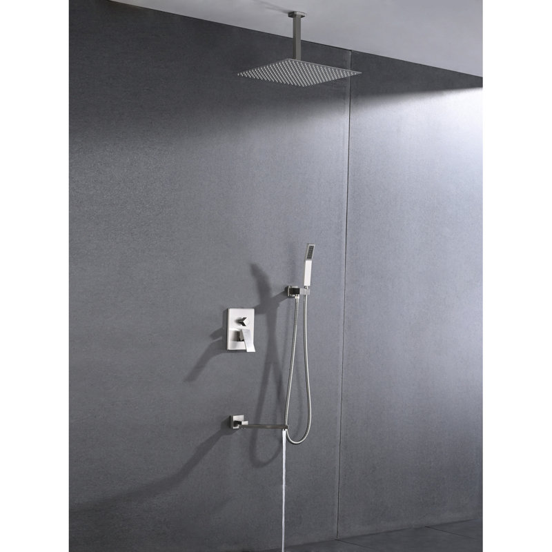 Ceiling Mounted Shower System Combo Set With Handheld And 16"Shower Head