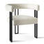 Ensemble de table de salle à manger pour 4 personnes avec table ronde et 4 chaises rembourrées en velours-1332190072
