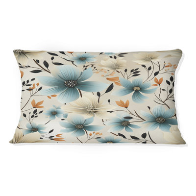Motif minimaliste de fleurs grises et bleues - imprimé floral
