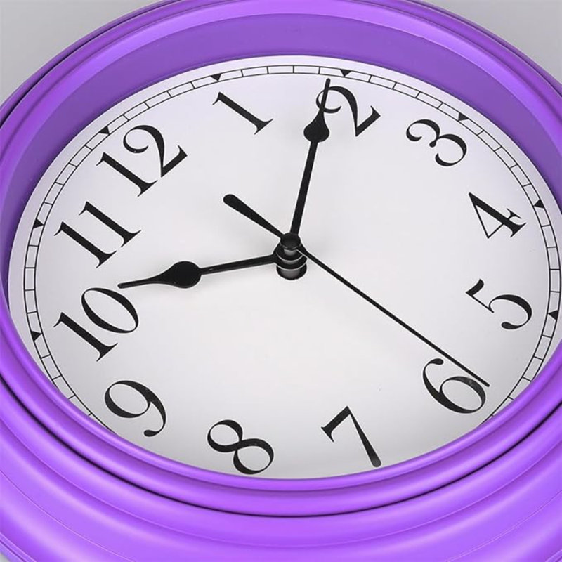 Horloge murale silencieuse 9 pouces, Violet foncé