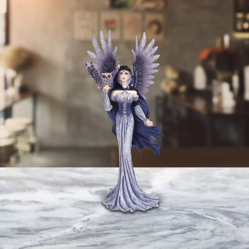 Figurine de décoration fée 11,5 "H / mauve / gris