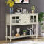 Console avec buffet et tablette inférieure, armoire de rangement en bois / verre Farmhouse-1894669644