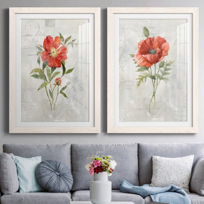 Lin pivoine - ensemble de 2 reproductions d'art