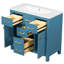 Ensemble de meuble-lavabo 36 po avec lavabo en résine 36 po, armoire de salle de bain simple autoportante moderne avec 4 tiroirs et 2 armoires, meuble de rangement pour la salle de bain, ensemble de meuble-lavabo avec cadre en bois massif (identique à S