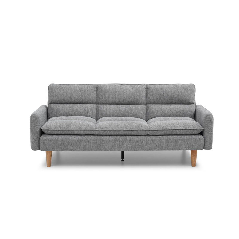 Phobos Queen 202cm Upholstered Convertible Sofa, Grey Polyester Blend
