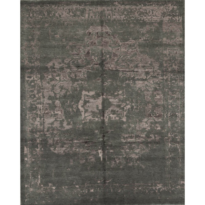 Windsom Oriental Area Rug in Dark Teal/Light Pink