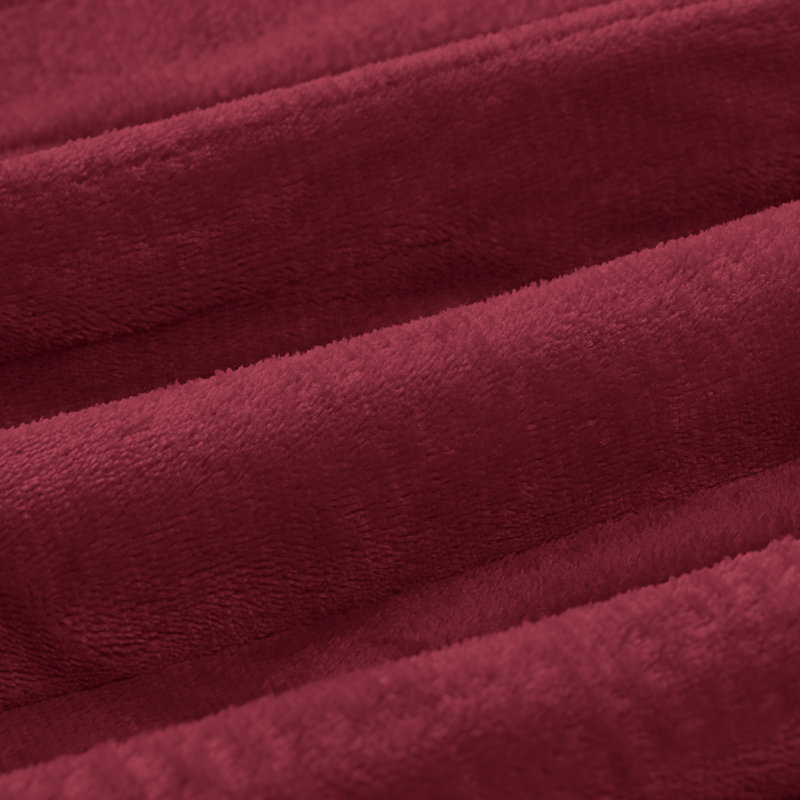 Couverture chauffante en flanelle et en peau d'agneau, Lit double, Rouge