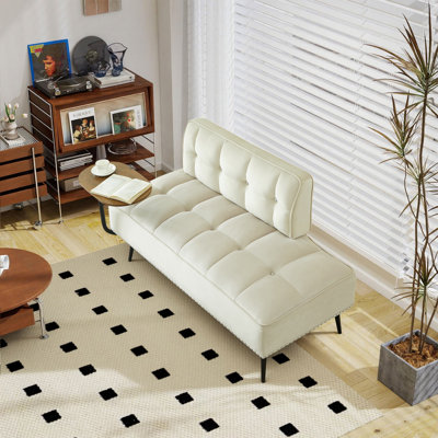 Modern 2-Seater Upholstered Bench With 360° Swivel Tray – Velvet Sofa With Backrest & Metal Legs, As Bed End Bench,Entryway Seating Or Living Room