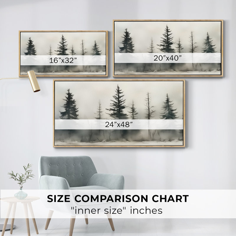 Série paysage - CXCVI - Toile tendue avec châssis encadré - Prêt à être accroché, H 25 po x l 49 po, Naturel