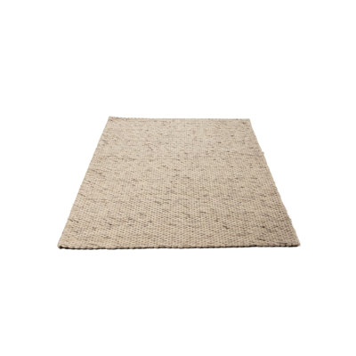 Handgefertigter Wollteppich aus in Hellgrau melier Hand Loomed Wool Mottled light grey Indoor Rug