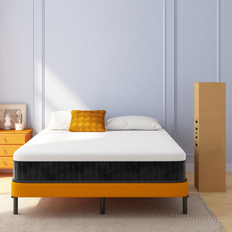 Alwyn Home Innerspring Mattress Medium Hybrid Mattress in a box With Certipur-US Certified Pocket Spring, Pressure Relief, and Motion Isolation
