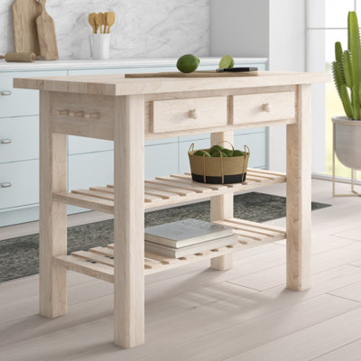 Supranowitz Kitchen Island with Butcher Block Top