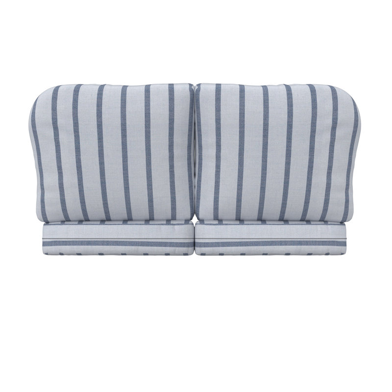 Amala Sunbrella® Indoor/Outdoor Loveseat Cushion, Sunbrella® Unwind Sky