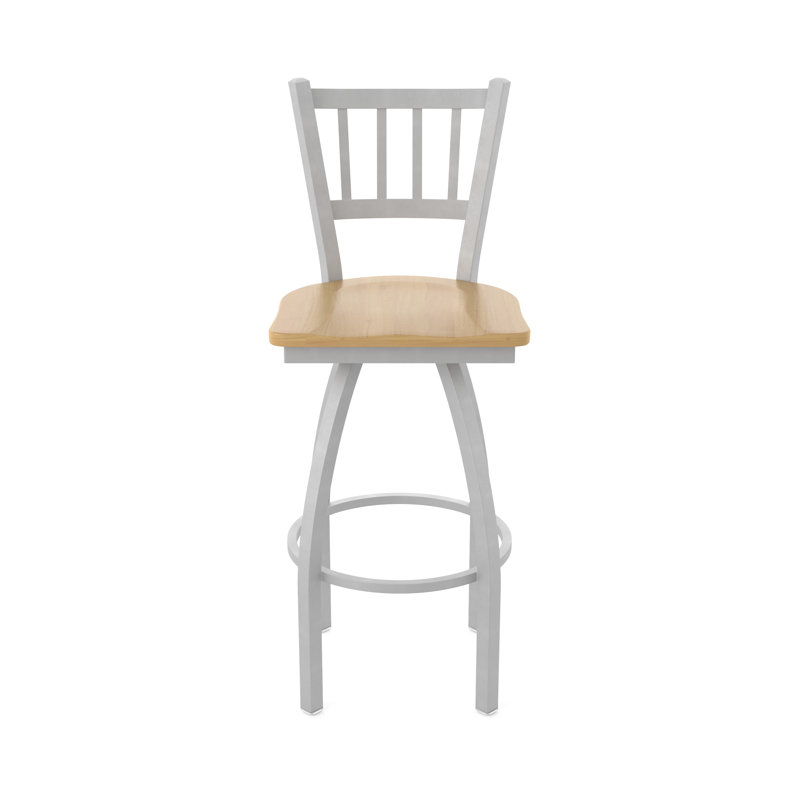 Contessa Swivel Solid Wood Counter, Bar & Extra Tall Stool, Anodized Nickel, Natural Maple, Counter Stool (25" Seat Height)