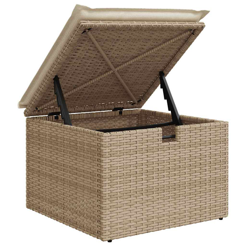 Ensemble de canapé de jardin Vidaxl, Noir/crème, 9, Rangement et sac
