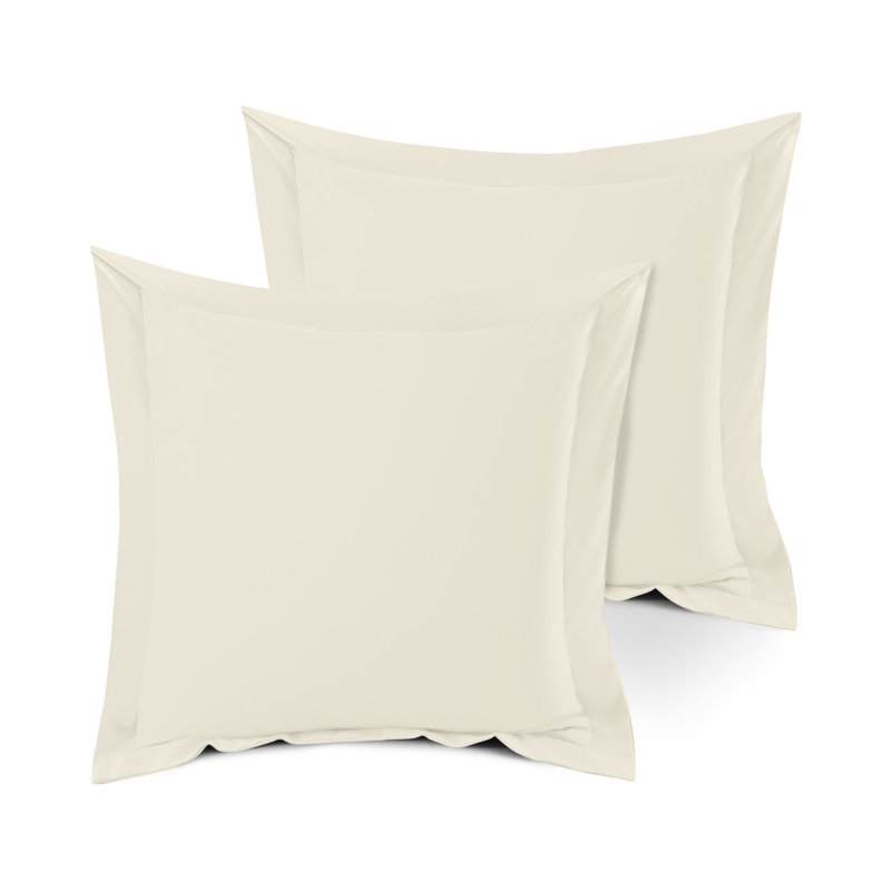 Organic Cotton Blend Standard Sham Set, Ivory, Euro