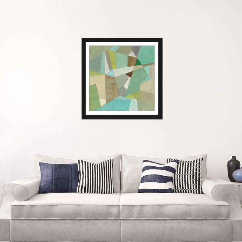 « spa geo metric », reproduction d’art sur toile tendue, Papier d'art encadré noir, Blanc, H 24 po x l 24 po x P 1 po